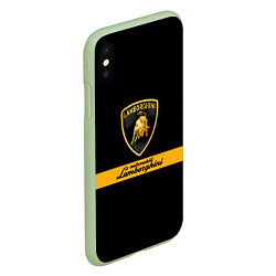 Чехол iPhone XS Max матовый Lamborghini Automobili, цвет: 3D-салатовый — фото 2