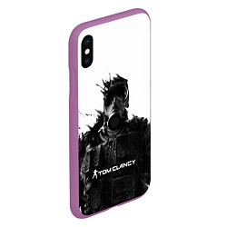 Чехол iPhone XS Max матовый Tom Clancys Soldier, цвет: 3D-фиолетовый — фото 2