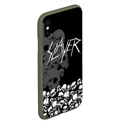 Чехол iPhone XS Max матовый Slayer: Dark Skulls, цвет: 3D-темно-зеленый — фото 2