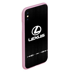 Чехол iPhone XS Max матовый Lexus: Black Abstract, цвет: 3D-розовый — фото 2