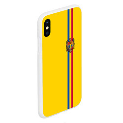 Чехол iPhone XS Max матовый Молдавия: лента с гербом, цвет: 3D-белый — фото 2