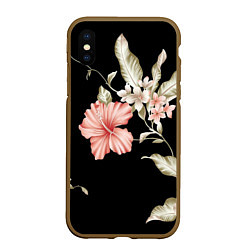 Чехол iPhone XS Max матовый Цветок во мраке, цвет: 3D-коричневый