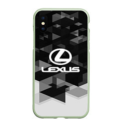 Чехол iPhone XS Max матовый Lexus sport geometry, цвет: 3D-салатовый