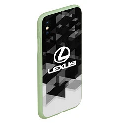 Чехол iPhone XS Max матовый Lexus sport geometry, цвет: 3D-салатовый — фото 2