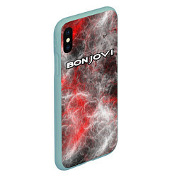 Чехол iPhone XS Max матовый Bon Jovi, цвет: 3D-мятный — фото 2