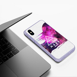 Чехол iPhone XS Max матовый 30 STM: Space Wave, цвет: 3D-светло-сиреневый — фото 2