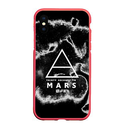 Чехол iPhone XS Max матовый 30 STM: Dark Wave, цвет: 3D-красный