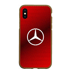 Чехол iPhone XS Max матовый Mercedes: Red Carbon, цвет: 3D-коричневый