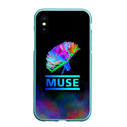 Чехол iPhone XS Max матовый Muse: Neon Flower, цвет: 3D-мятный