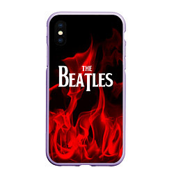 Чехол iPhone XS Max матовый The Beatles: Red Flame, цвет: 3D-светло-сиреневый