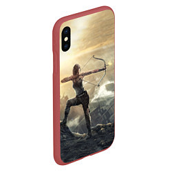 Чехол iPhone XS Max матовый Tomb Raider, цвет: 3D-красный — фото 2