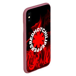 Чехол iPhone XS Max матовый RHCP: Red Flame, цвет: 3D-малиновый — фото 2
