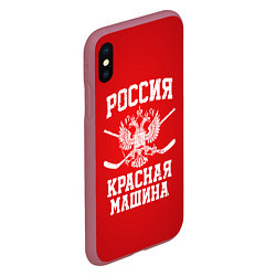 Чехол iPhone XS Max матовый Россия: Красная машина, цвет: 3D-малиновый — фото 2