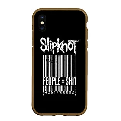 Чехол iPhone XS Max матовый Slipknot: People Shit, цвет: 3D-коричневый