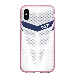 Чехол iPhone XS Max матовый N7: White Armor, цвет: 3D-розовый