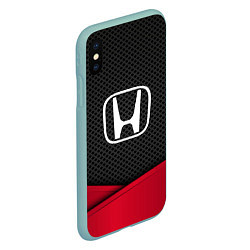 Чехол iPhone XS Max матовый Honda: Grey Carbon, цвет: 3D-мятный — фото 2