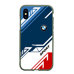 Чехол iPhone XS Max матовый BMW SPORT, цвет: 3D-темно-зеленый