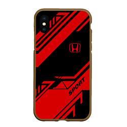 Чехол iPhone XS Max матовый Honda: Techno Sport, цвет: 3D-коричневый