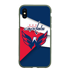 Чехол iPhone XS Max матовый Washington Capitals, цвет: 3D-темно-зеленый