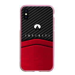 Чехол iPhone XS Max матовый Infiniti: Red Carbon, цвет: 3D-розовый