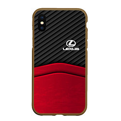 Чехол iPhone XS Max матовый Lexus: Red Carbon, цвет: 3D-коричневый