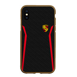 Чехол iPhone XS Max матовый Porsche: Sport Edition, цвет: 3D-коричневый