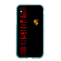 Чехол iPhone XS Max матовый Porsche: Red Line, цвет: 3D-мятный