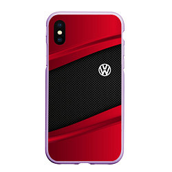 Чехол iPhone XS Max матовый Volkswagen: Red Sport, цвет: 3D-сиреневый