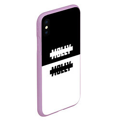 Чехол iPhone XS Max матовый Molly: Black & White, цвет: 3D-сиреневый — фото 2