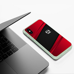 Чехол iPhone XS Max матовый Mazda: Red Sport, цвет: 3D-салатовый — фото 2