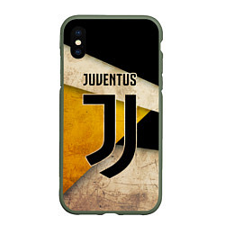 Чехол iPhone XS Max матовый FC Juventus: Old Style, цвет: 3D-темно-зеленый
