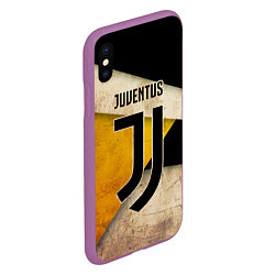 Чехол iPhone XS Max матовый FC Juventus: Old Style, цвет: 3D-фиолетовый — фото 2