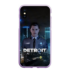 Чехол iPhone XS Max матовый Detroit: Connor, цвет: 3D-сиреневый