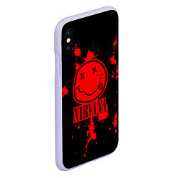 Чехол iPhone XS Max матовый Nirvana: Blooded Smile, цвет: 3D-светло-сиреневый — фото 2