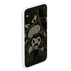 Чехол iPhone XS Max матовый Bendy Devil, цвет: 3D-белый — фото 2