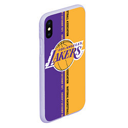 Чехол iPhone XS Max матовый NBA: LA Lakers, цвет: 3D-светло-сиреневый — фото 2