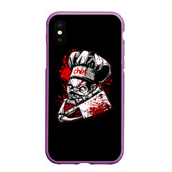 Чехол iPhone XS Max матовый Pudge Chef, цвет: 3D-фиолетовый