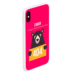 Чехол iPhone XS Max матовый Bear: Error 404, цвет: 3D-белый — фото 2