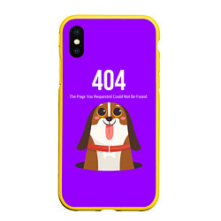 Чехол iPhone XS Max матовый Doggy: Error 404, цвет: 3D-желтый