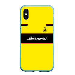 Чехол iPhone XS Max матовый Lamborghini Style, цвет: 3D-мятный