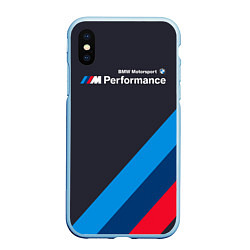 Чехол iPhone XS Max матовый BMW M Performance, цвет: 3D-голубой