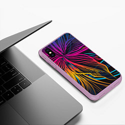 Чехол iPhone XS Max матовый Floral Design, цвет: 3D-сиреневый — фото 2