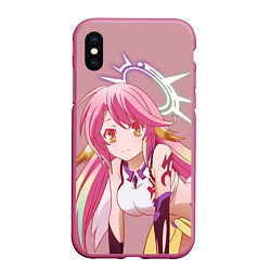 Чехол iPhone XS Max матовый No Game No Life, цвет: 3D-малиновый