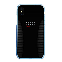 Чехол iPhone XS Max матовый Audi Carbon, цвет: 3D-голубой