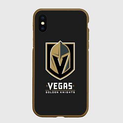 Чехол iPhone XS Max матовый Vegas: Golden Knights, цвет: 3D-коричневый