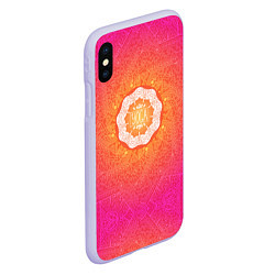 Чехол iPhone XS Max матовый Солнечная мандала, цвет: 3D-светло-сиреневый — фото 2