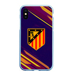 Чехол iPhone XS Max матовый Atletico Madrid, цвет: 3D-голубой