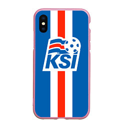 Чехол iPhone XS Max матовый KSI SPORT, цвет: 3D-розовый