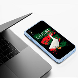 Чехол iPhone XS Max матовый GUSSI Hype, цвет: 3D-голубой — фото 2
