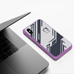 Чехол iPhone XS Max матовый Team Liquid: Grey E-Sport, цвет: 3D-фиолетовый — фото 2